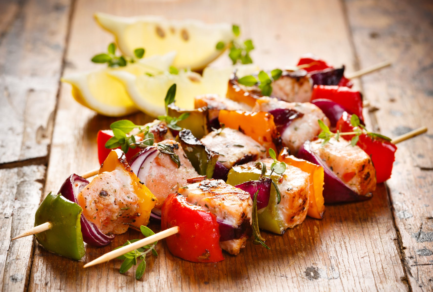 Grilled Greek Salmon Kebabs | Herbal Magic Recipe