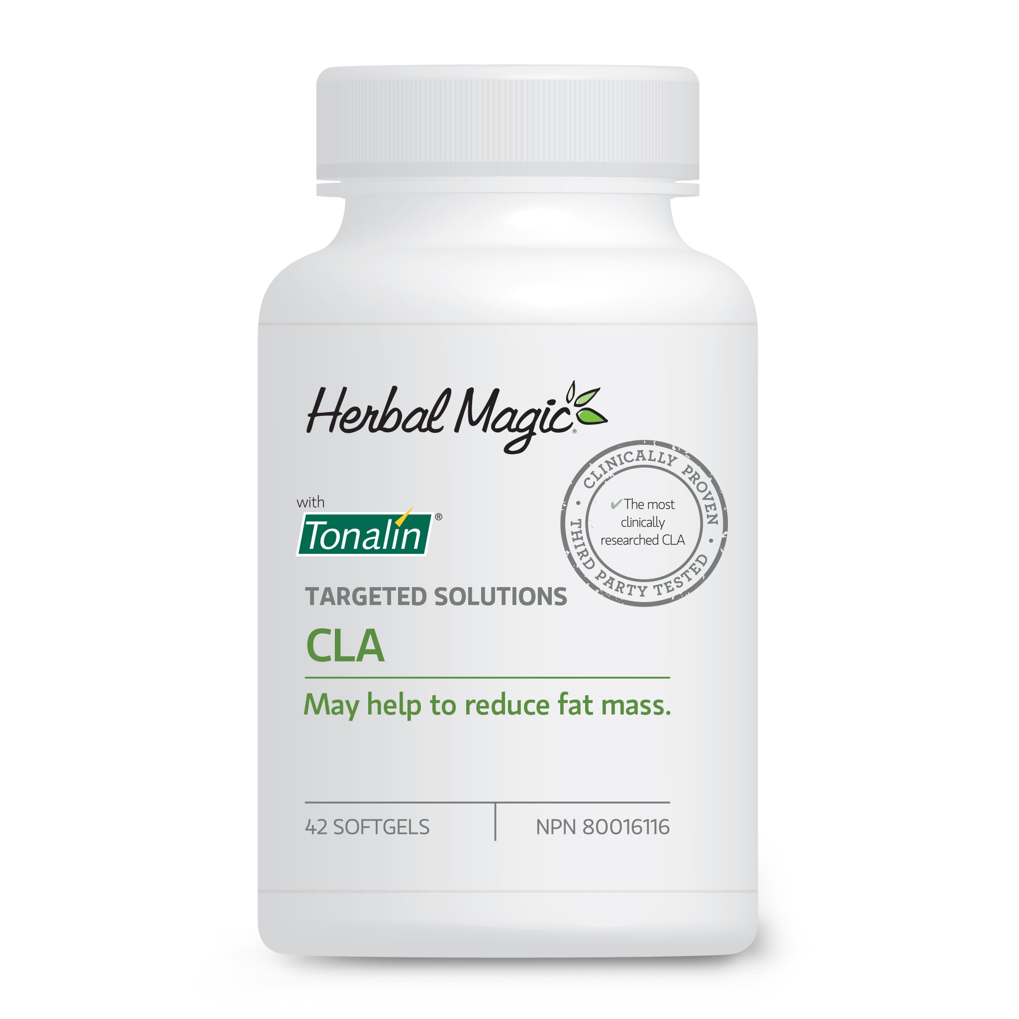 Herbal Magic CLA reduces body fat and promotes lean muscle growth