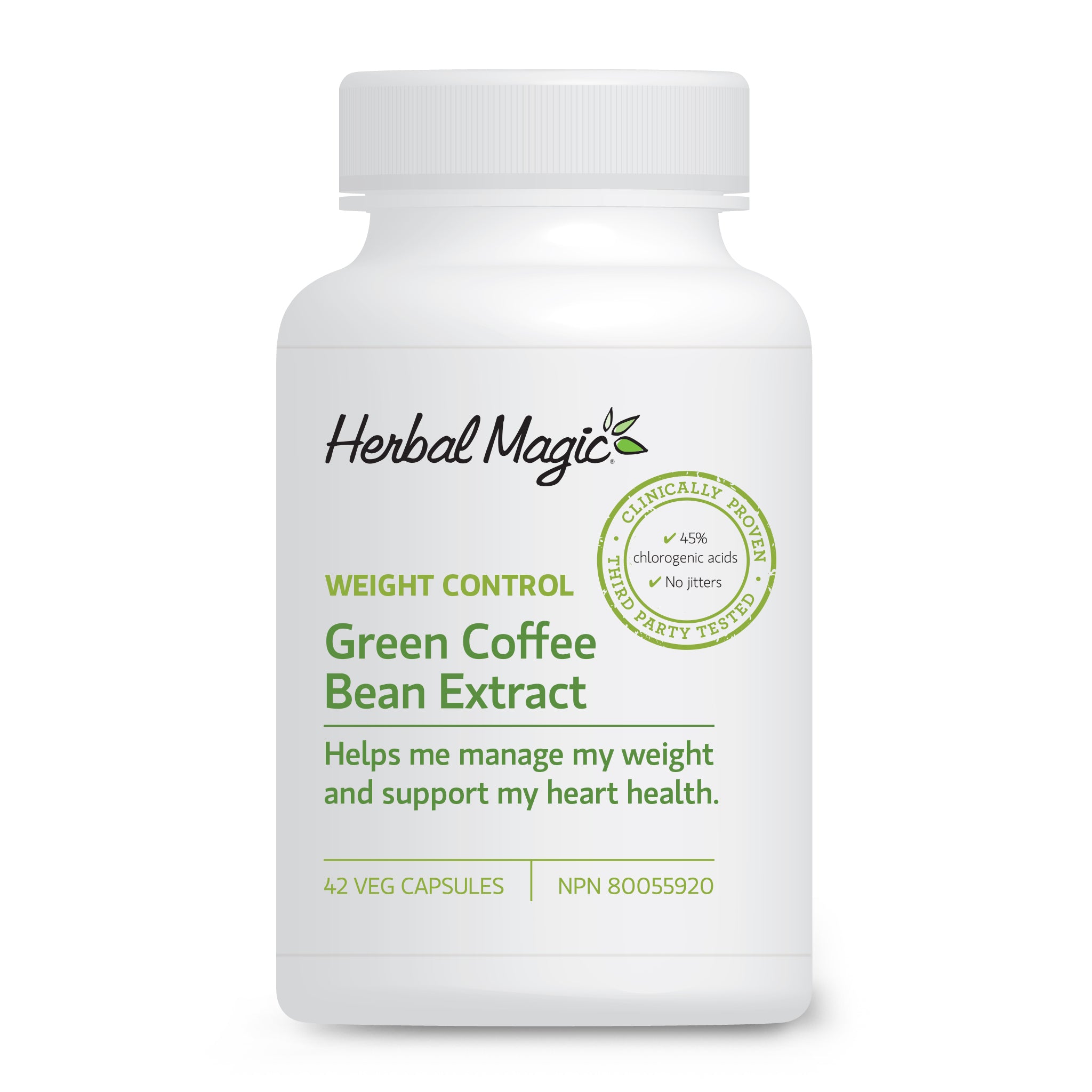Herbal Magic's Green Coffee Bean Extract helps reduce body weight. 