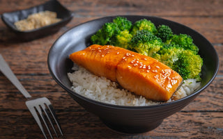 Try Herbal Magic's Air Fryer Teriyaki Salmon With Broccoli & Rice Recipe!