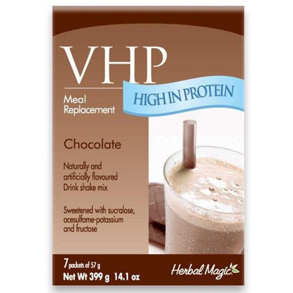 Herbal Magic VHP Meal Replacement Shake Chocolate delivers a 400 ml beverage. 
