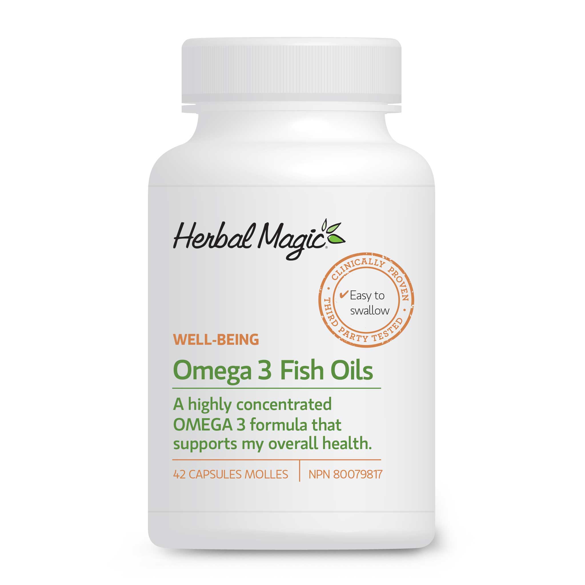 Herbal Magic's Omega Fish Oil supplement supports overall health